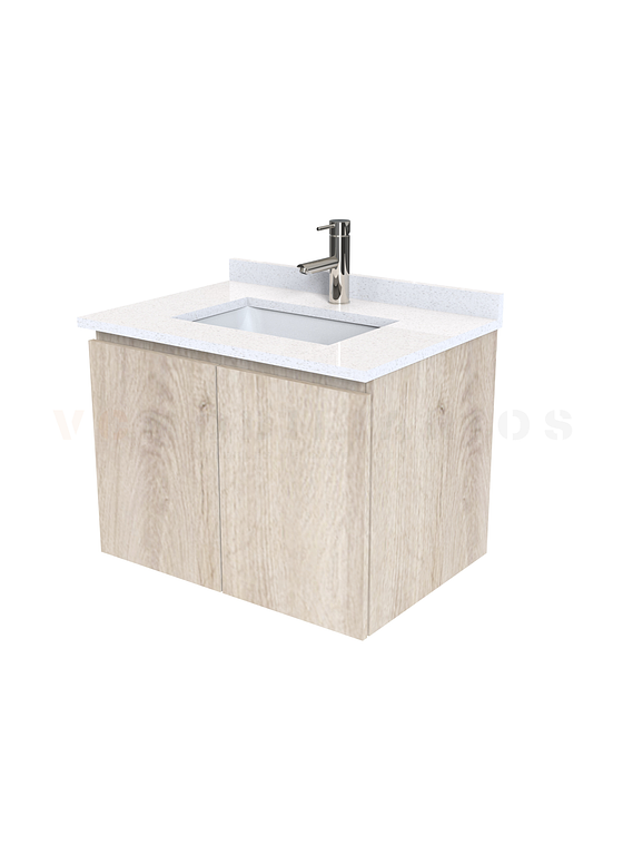 Mueble vanitorio aereo de 60 cm con cubierta de cuarzo / M0-638-A / Jerez 1