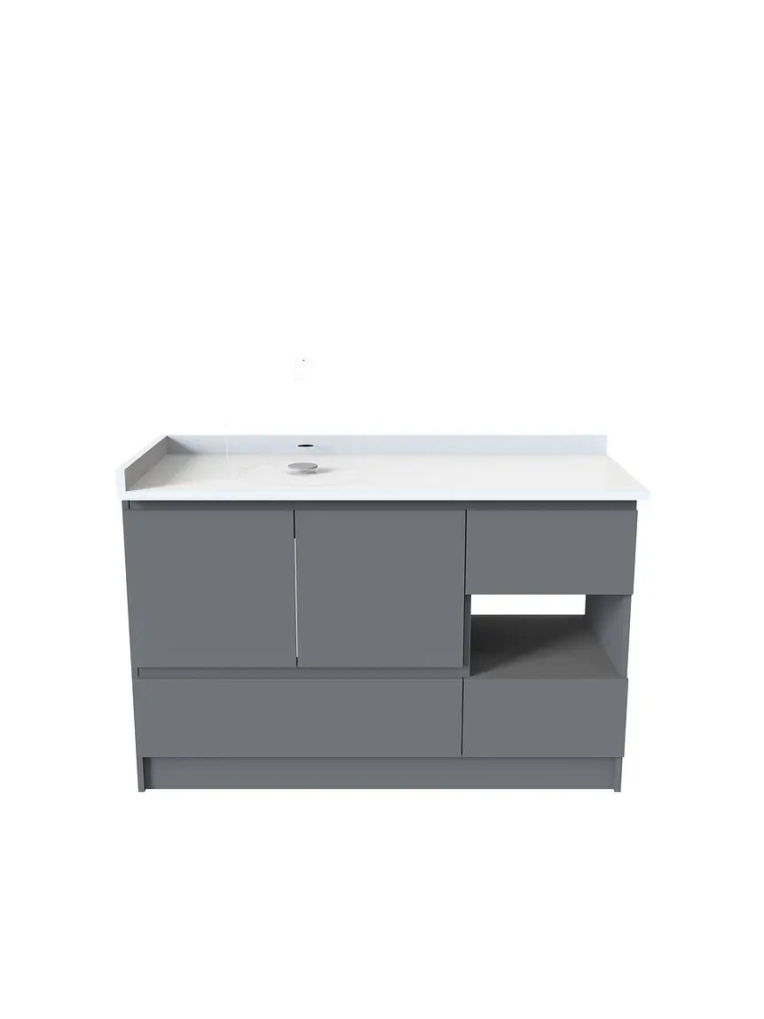 Mueble Vanitorio al piso para lavamanos sobre poner de 120 cm M2-1200-SPP / Carbon 1