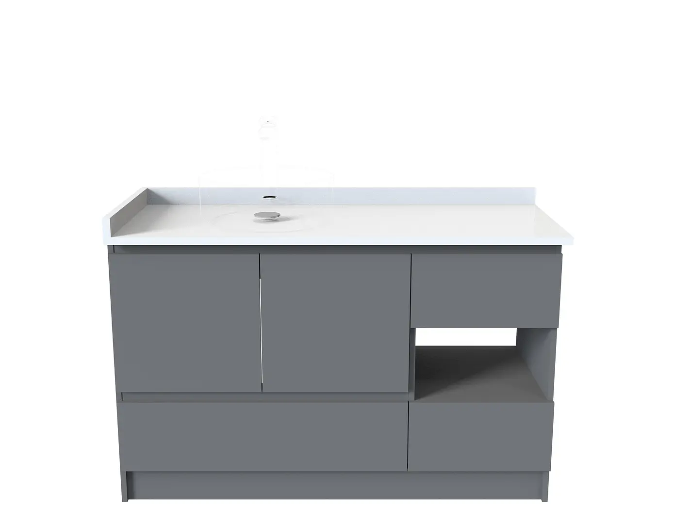 Mueble Vanitorio al piso para lavamanos sobre poner de 120 cm M2-1200-SPP / Carbon 1