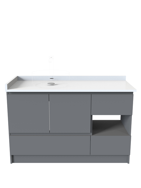 Mueble Vanitorio al piso para lavamanos sobre poner de 120 cm M2-1200-SPP / Carbon 1