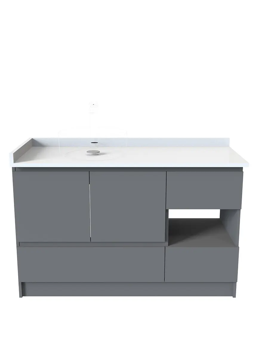 Mueble Vanitorio al piso para lavamanos sobre poner de 120 cm M2-1200-SPP / Carbon 1