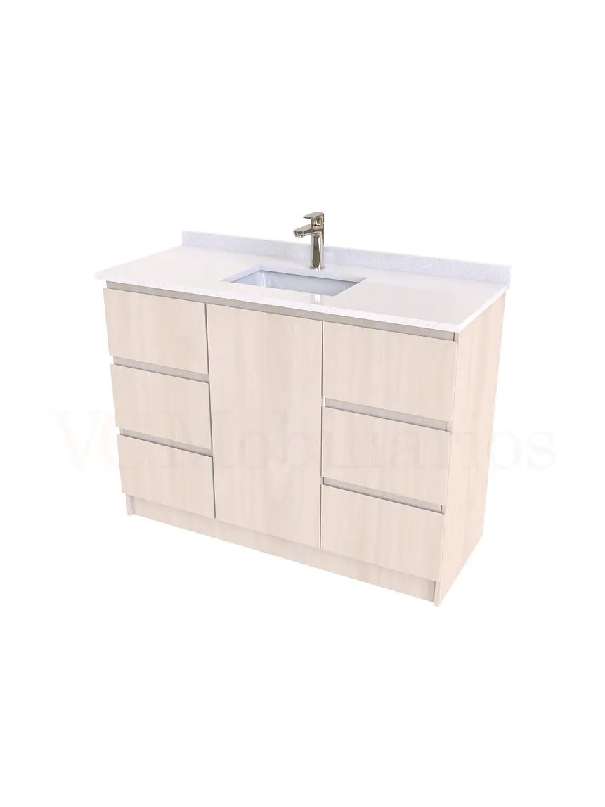 Mueble vanitorio al piso de 120 cm con cubierta de cuarzo M6-1238 / Nougat 1