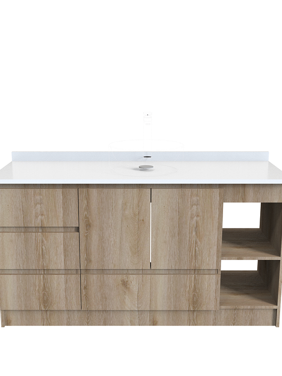 Mueble Vanitorio al piso para lavamanos sobre poner de 140 cm M2-1400-SPP / Cava 1