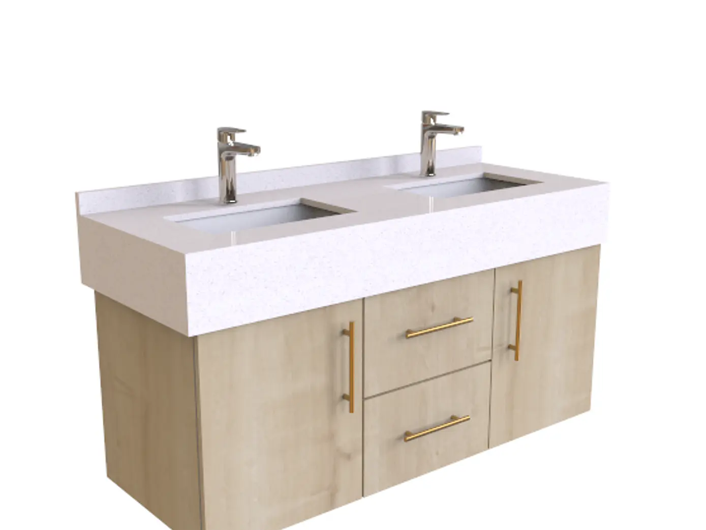 Mueble vanitorio Doble Aéreo  de 130 cm /  F1-1323 -DA / Rustico 1