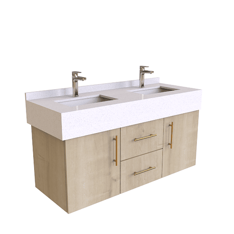 Mueble vanitorio Doble Aéreo  de 130 cm /  F1-1323 -DA / Rustico