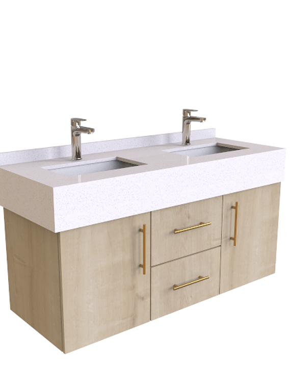 Mueble vanitorio Doble Aéreo  de 130 cm /  F1-1323 -DA / Rustico 1