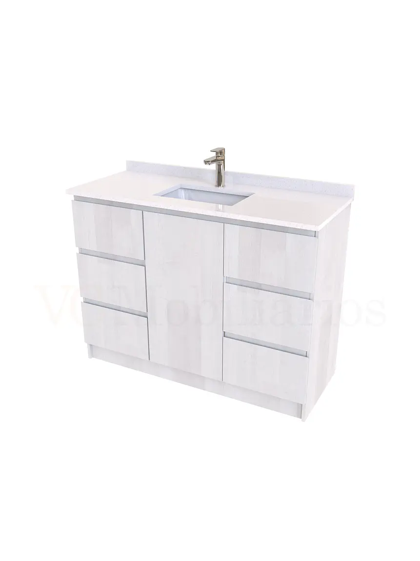 Mueble vanitorio al piso de 120 cm con cubierta de cuarzo M6-1238 / Legno 1
