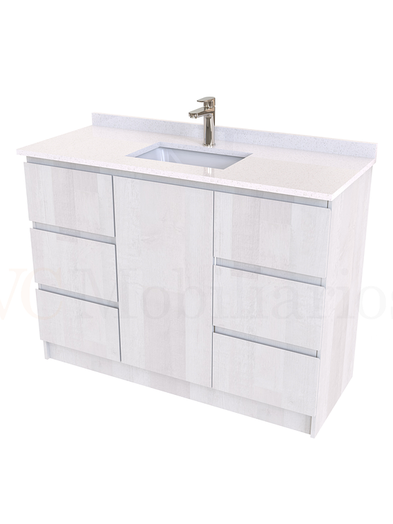 Mueble vanitorio al piso de 120 cm con cubierta de cuarzo M6-1238 / Legno 1