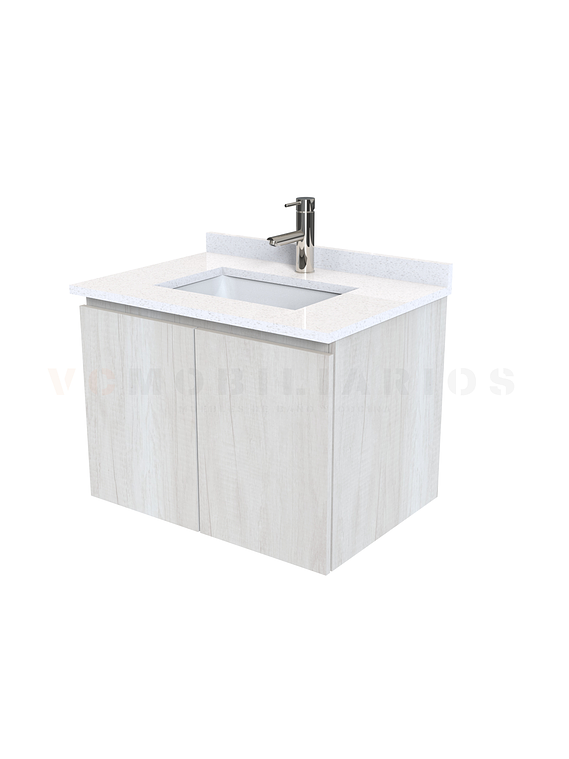 Mueble vanitorio aereo de 60 cm con cubierta de cuarzo / M0-638-A / Toscana 1