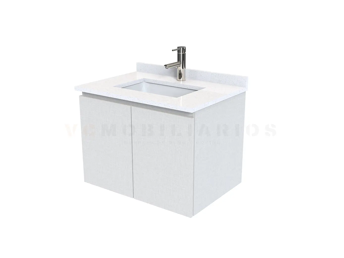 Mueble vanitorio aereo de 60 cm con cubierta de cuarzo / M0-638-A / Giorno 1