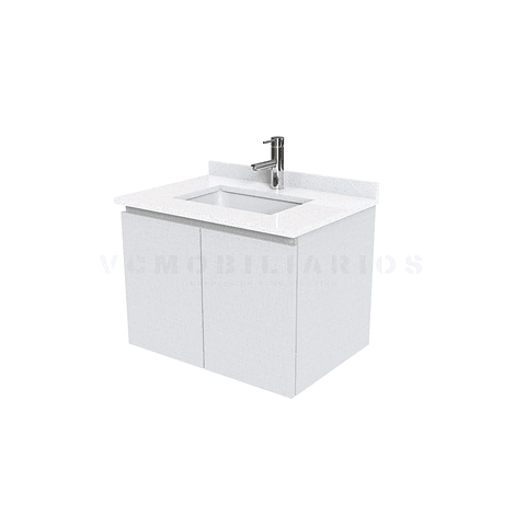 Mueble vanitorio aereo de 60 cm con cubierta de cuarzo / M0-638-A / Giorno