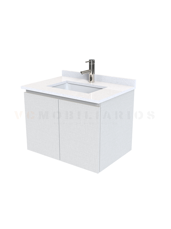 Mueble vanitorio aereo de 60 cm con cubierta de cuarzo / M0-638-A / Giorno 1