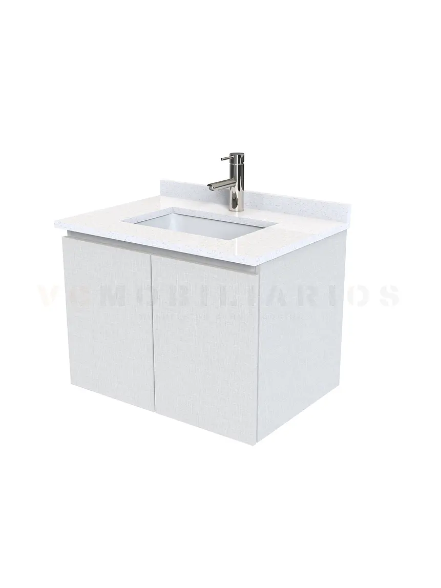 Mueble vanitorio aereo de 60 cm con cubierta de cuarzo / M0-638-A / Giorno 1