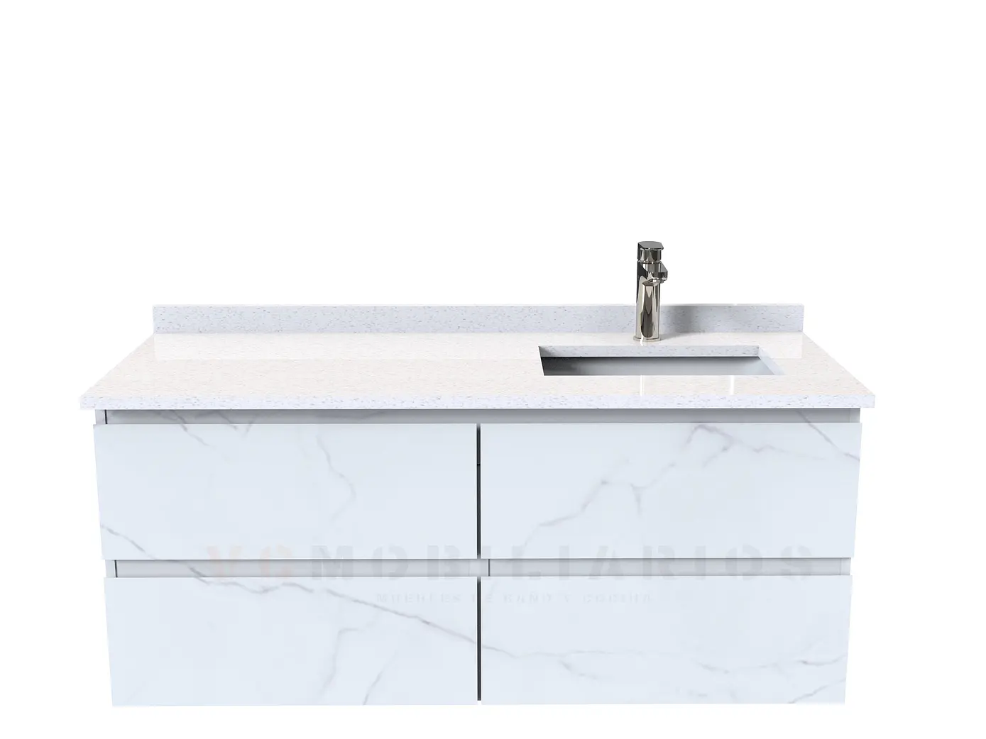 Mueble vanitorio aereo de 120 cm  con cubierta de cuarzo / M4-1208-A 4