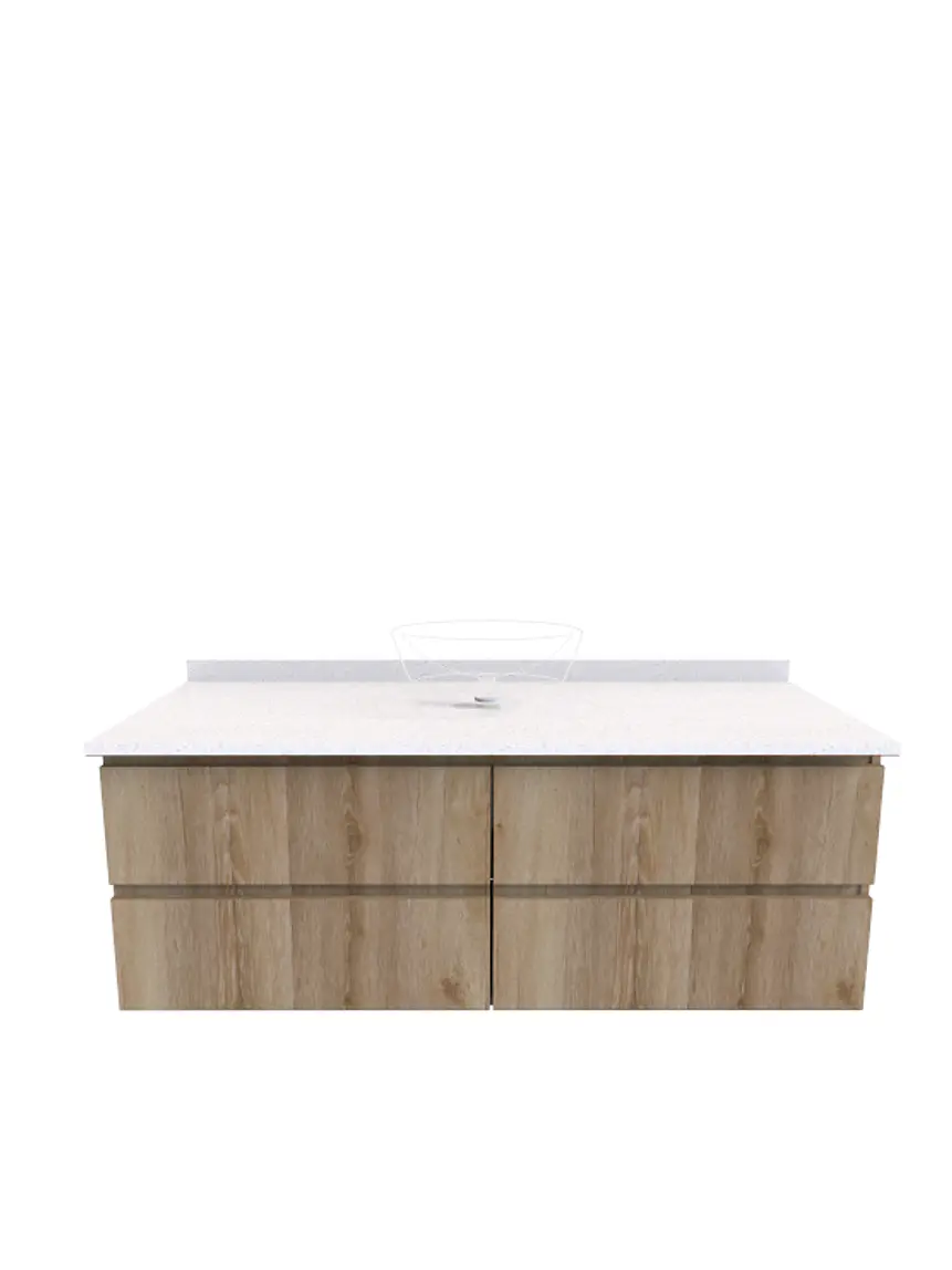 Mueble vanitorio simple de sobreponer  de 140 cm /  M9-1423 -DA / Cava 1