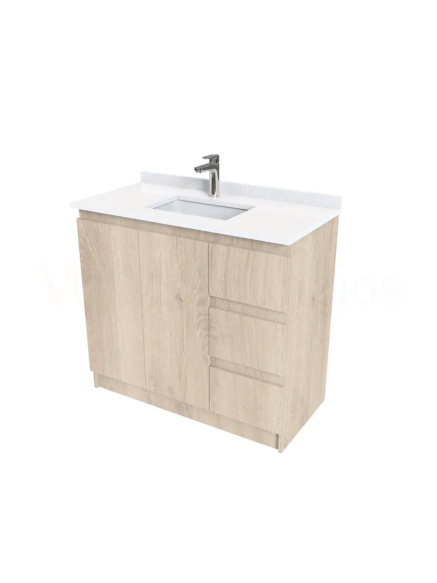 Mueble vanitorio al piso de 100 cm con cubierta de cuarzo M2-1038 / Jerez 2