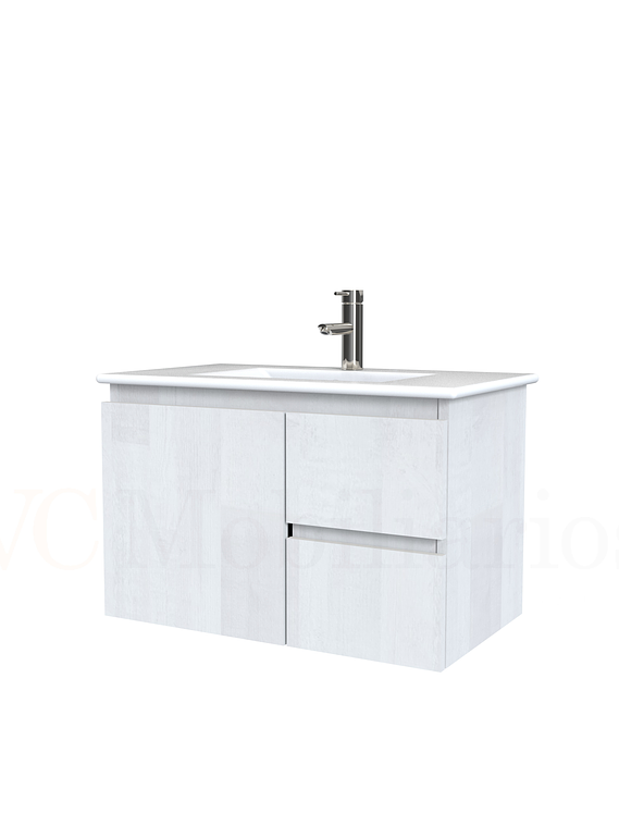 Mueble vanitorio aereo con cubierta de loza de 70 cm  /  M2-701-A / Legno 1