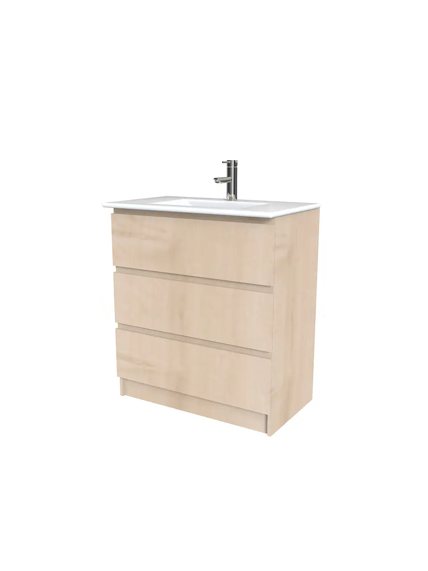 Mueble vanitorio al piso  de 70  cm con cubierta de loza M3-701  / Rustico 1