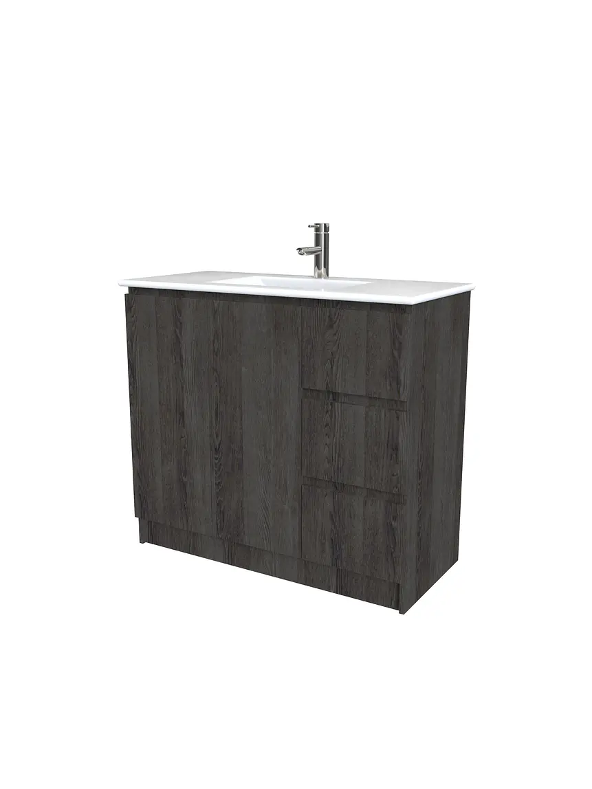 Mueble vanitorio al piso  de 100  cm con cubierta de loza M2-001  / Expresso 1