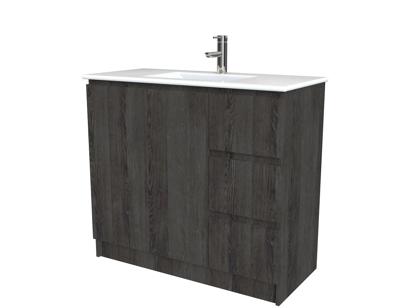 Mueble vanitorio al piso  de 100  cm con cubierta de loza M2-001  / Expresso 1