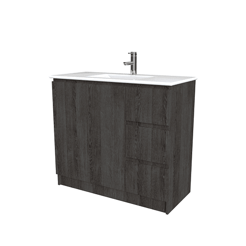 Mueble vanitorio al piso  de 100  cm con cubierta de loza M2-001  / Expresso