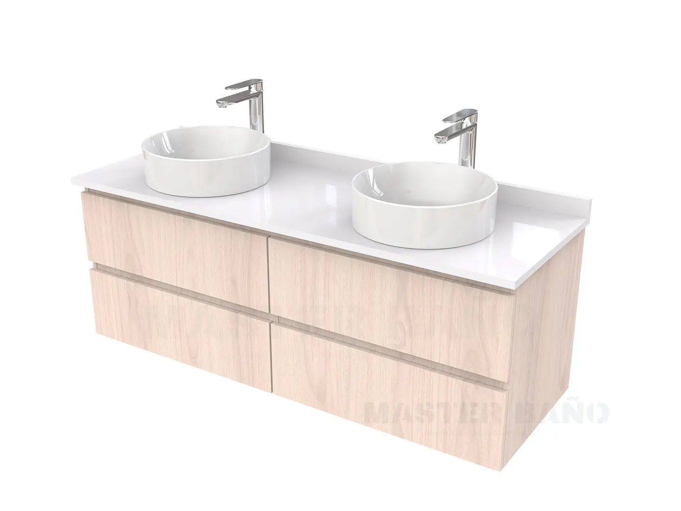 Mueble Vanitorio  para lavamanos sobreponer simple de 140 cm M4-1430-SPA / Nougat 1