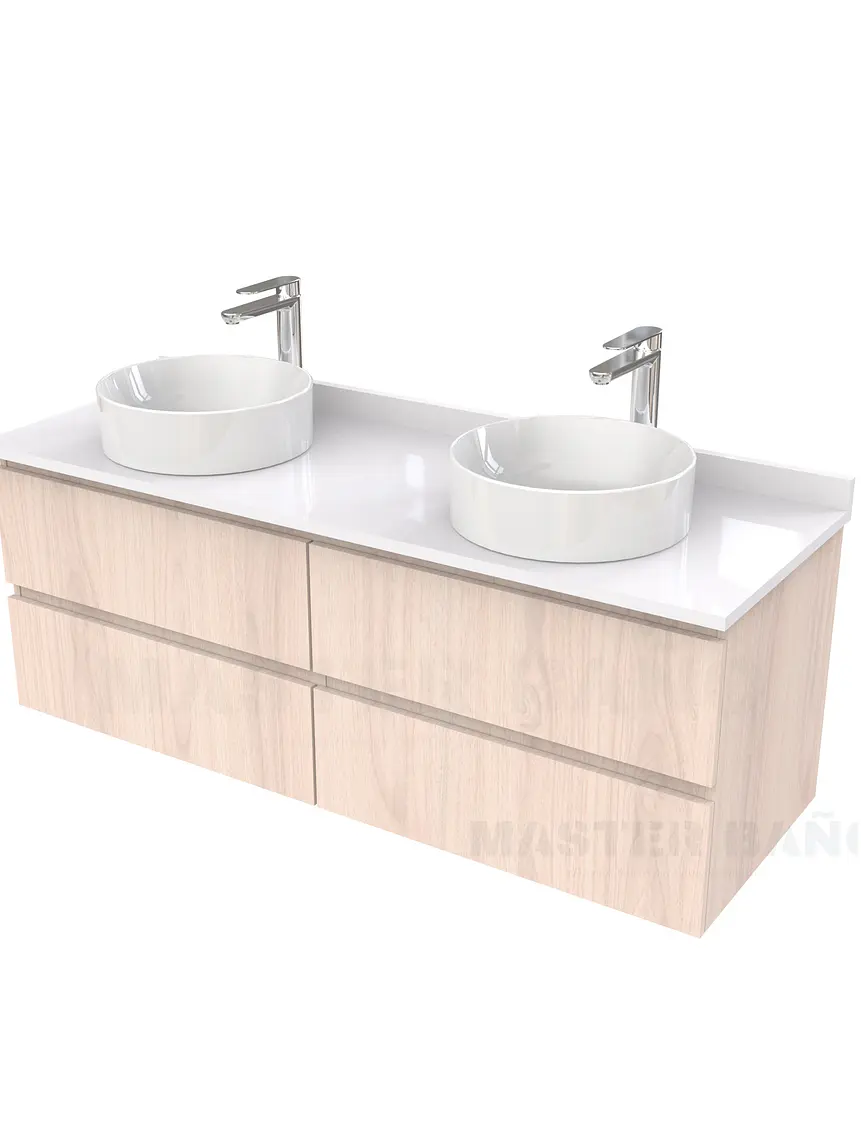Mueble Vanitorio  para lavamanos sobreponer simple de 140 cm M4-1430-SPA / Nougat 1