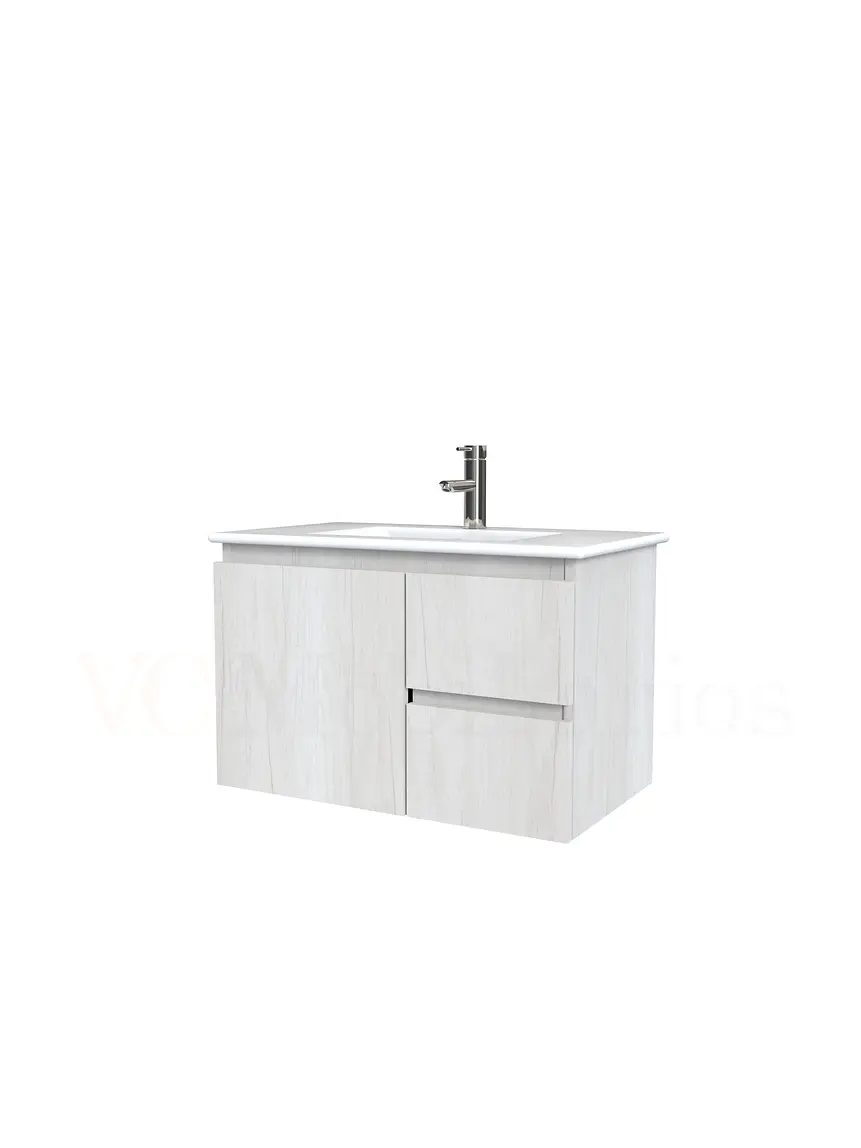 Mueble vanitorio aereo con cubierta de loza de 80 cm / M2-801-A / Toscana 1