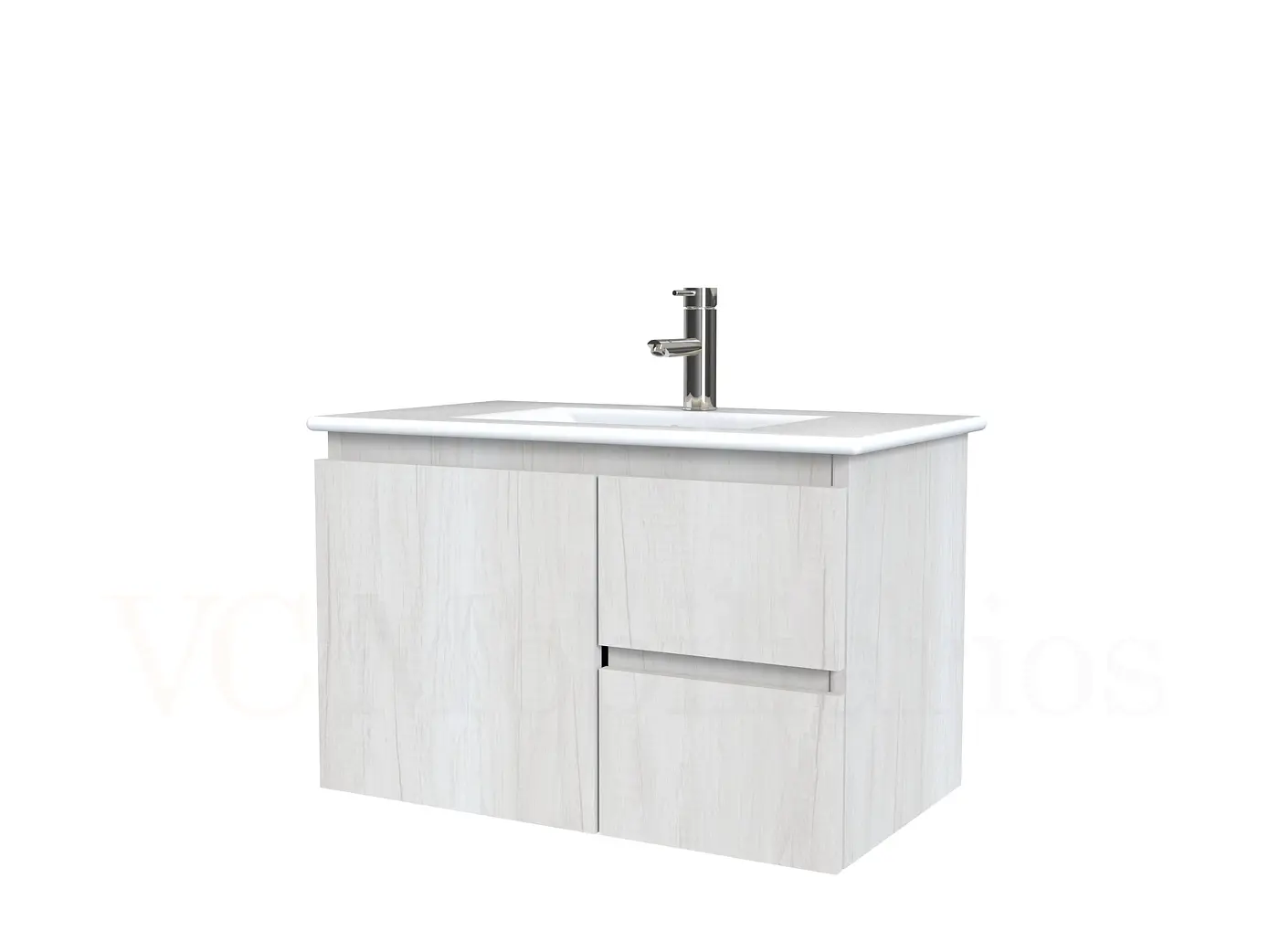 Mueble vanitorio aereo con cubierta de loza de 80 cm / M2-801-A / Toscana 1