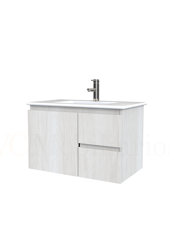 Mueble vanitorio aereo con cubierta de loza de 80 cm / M2-801-A / Toscana 1