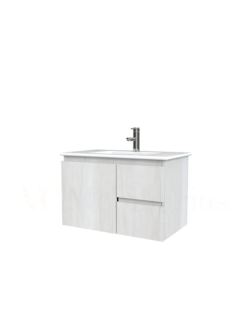Mueble vanitorio aereo con cubierta de loza de 70 cm  /  M2-701-A / Toscana 1