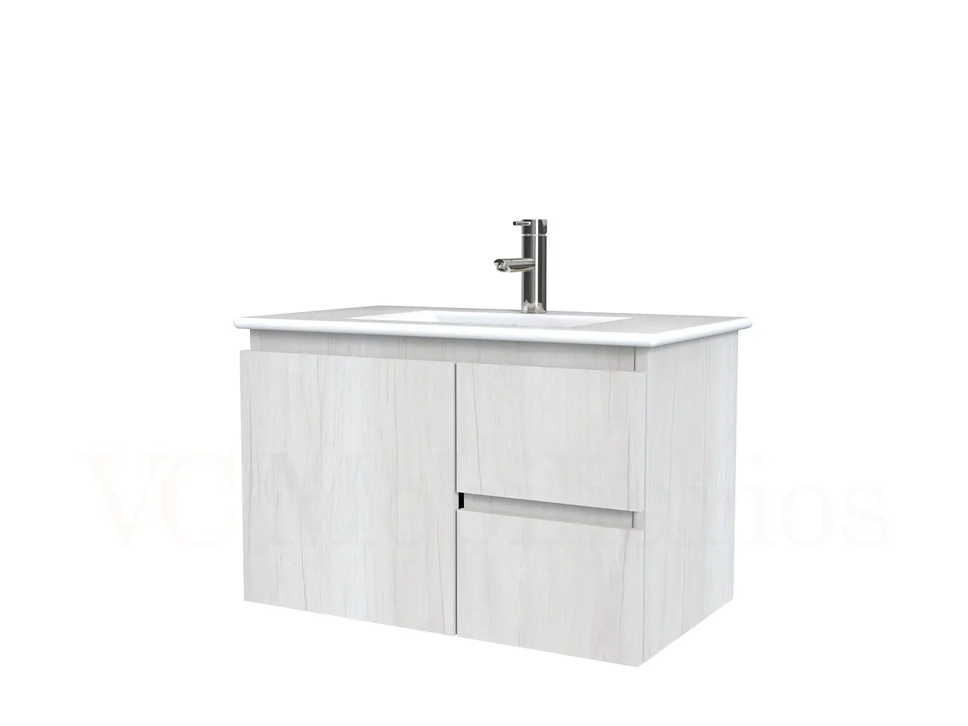 Mueble vanitorio aereo con cubierta de loza de 70 cm  /  M2-701-A / Toscana 1