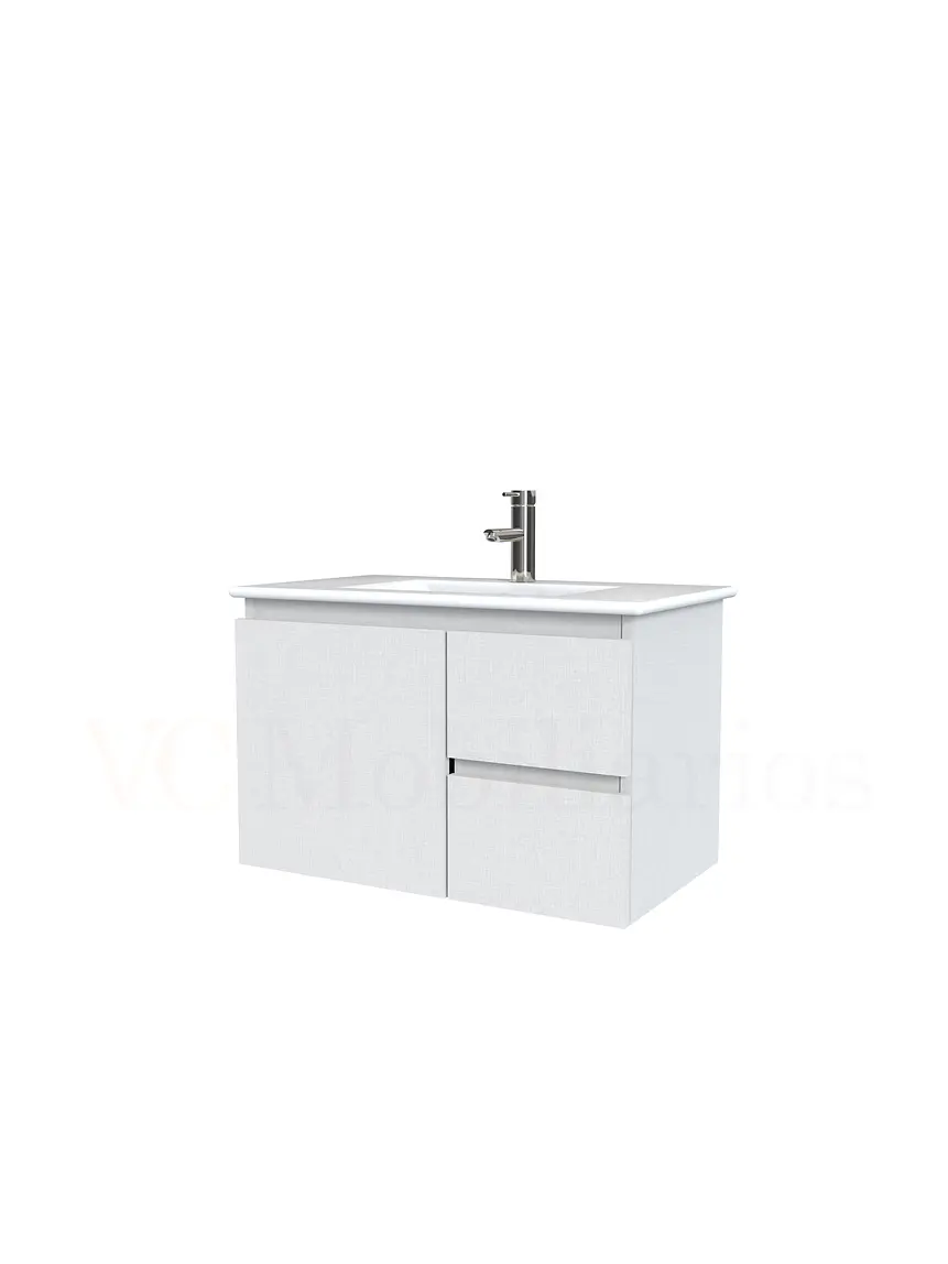 Mueble vanitorio aereo con cubierta de loza de 80 cm / M2-801-A / Giorno 1
