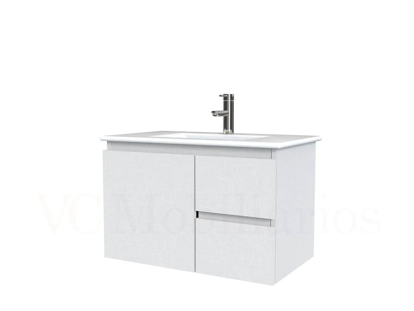 Mueble vanitorio aereo con cubierta de loza de 80 cm / M2-801-A / Giorno 1