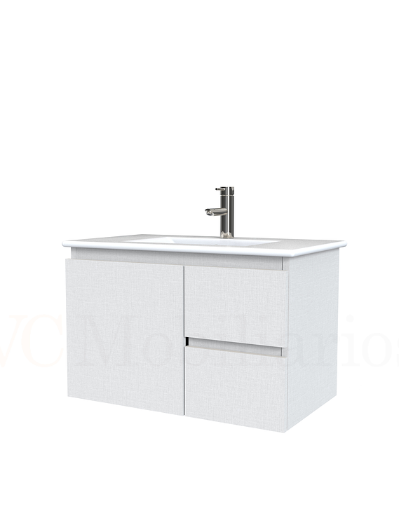 Mueble vanitorio aereo con cubierta de loza de 80 cm / M2-801-A / Giorno 1