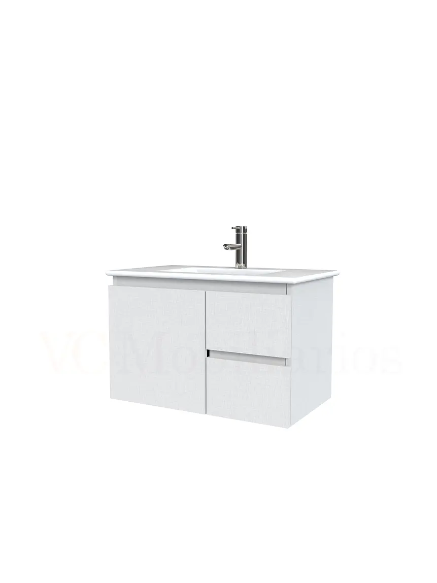 Mueble vanitorio aereo con cubierta de loza de 70 cm  /  M2-701-A / Giorno 1