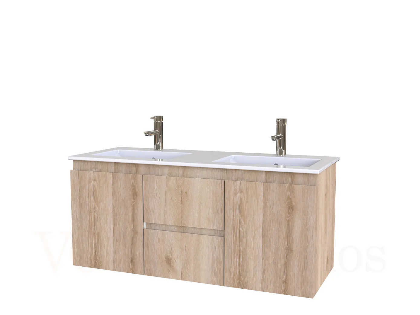 Mueble vanitorio Doble Aéreo  de 120 cm con cubierta de loza  /  M2-1221 -DA / Cava 1