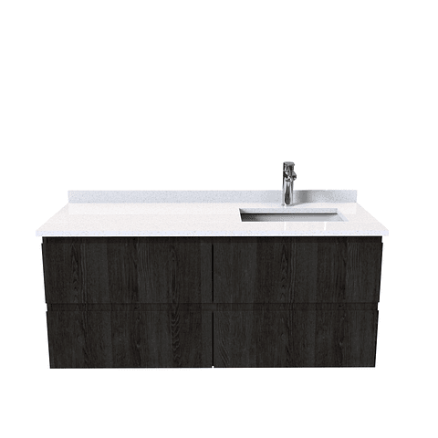 Mueble vanitorio aereo simple de 130cm  M4-1338-A / Derecho / Espresso 