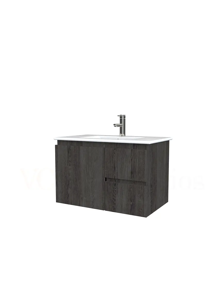 Mueble vanitorio aereo con cubierta de loza de 80 cm / M2-801-A / Espresso 1