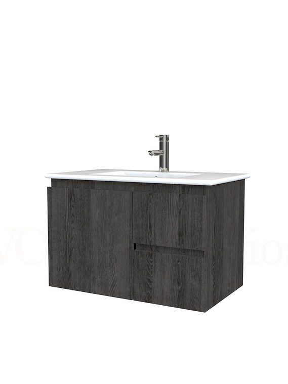 Mueble vanitorio aereo con cubierta de loza de 80 cm / M2-801-A / Espresso 1