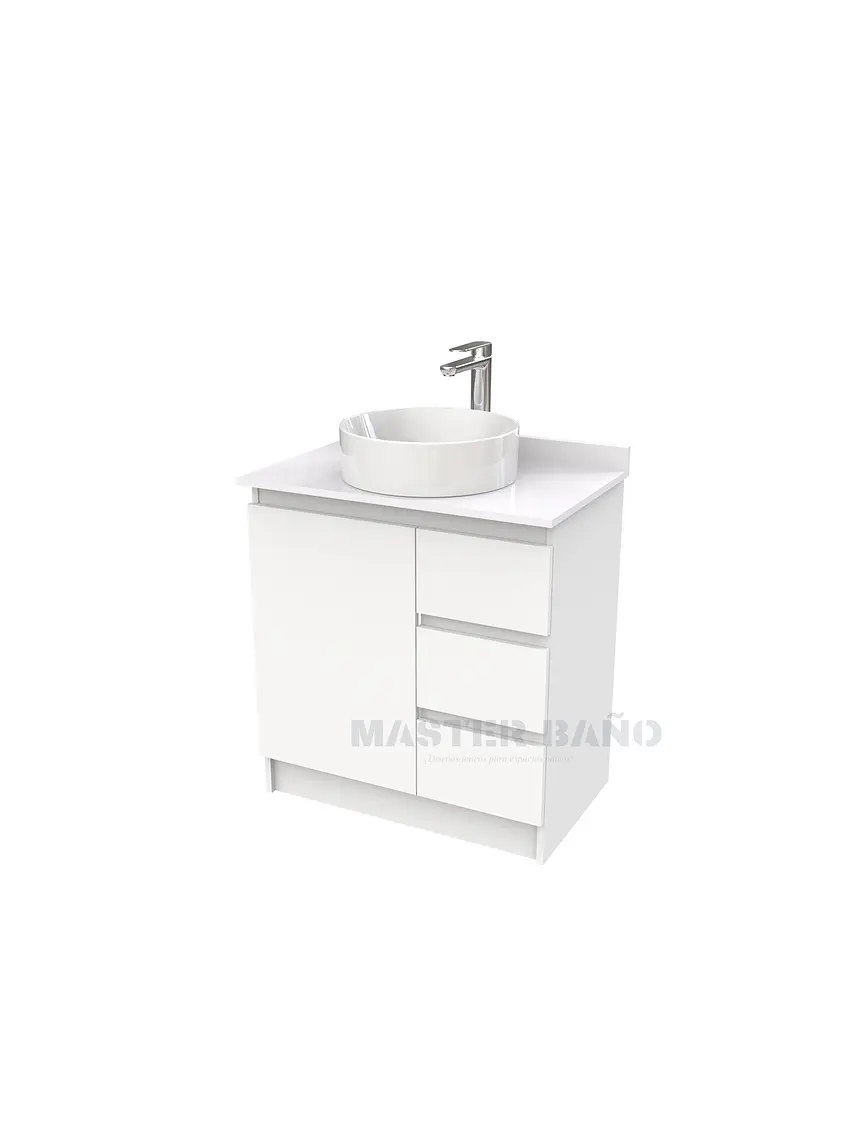 Mueble Vanitorio al piso para lavamanos sobreponer simple de 60 cm M2-630-SPA / Blanco 1