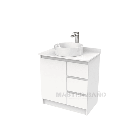 Mueble Vanitorio al piso para lavamanos sobreponer simple de 60 cm M2-630-SPA / Blanco