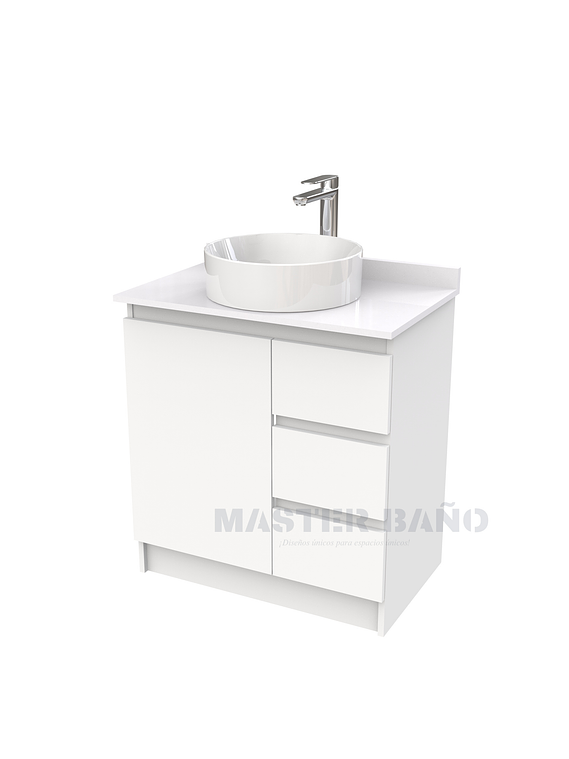 Mueble Vanitorio al piso para lavamanos sobreponer simple de 60 cm M2-630-SPA / Blanco 1