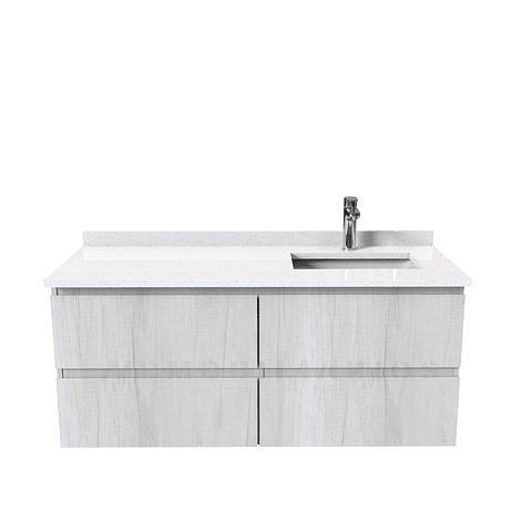 Mueble vanitorio aereo simple de 130cm  M4-1338-A / Derecho / Toscana