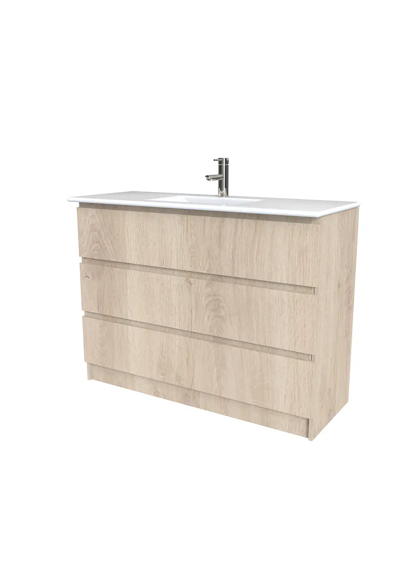 Mueble vanitorio al piso  de 120  cm con cubierta de loza M3-1201  / Jerez 1