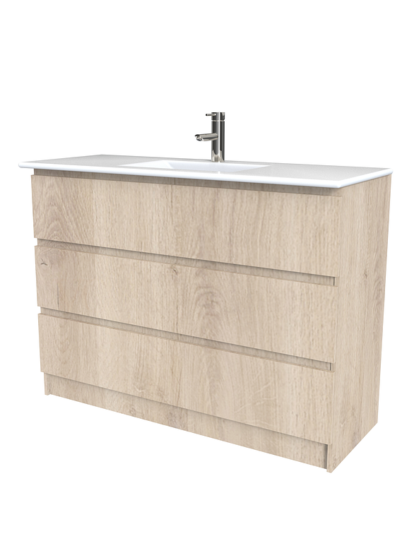 Mueble vanitorio al piso  de 120  cm con cubierta de loza M3-1201  / Jerez 1