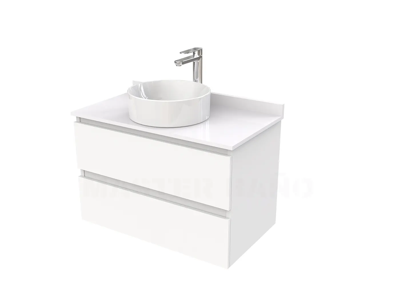 Mueble Vanitorio  para lavamanos sobreponer simple de 80 cm M2-830-SPA / Blanco 1