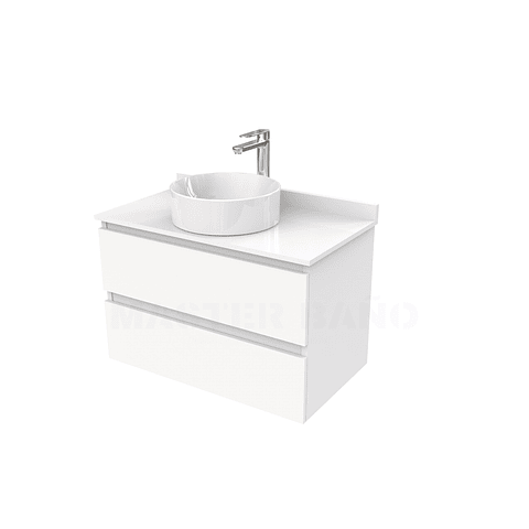 Mueble Vanitorio  para lavamanos sobreponer simple de 80 cm M2-830-SPA / Blanco