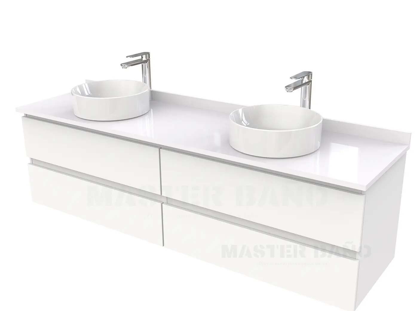 Mueble Vanitorio  para lavamanos sobreponer simple de 190 cm M4-1930-SPA / Blanco 1