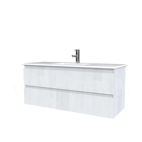 Mueble vanitorio aereo con cubierta de loza de 120 cm / M3-1201-A / Legno